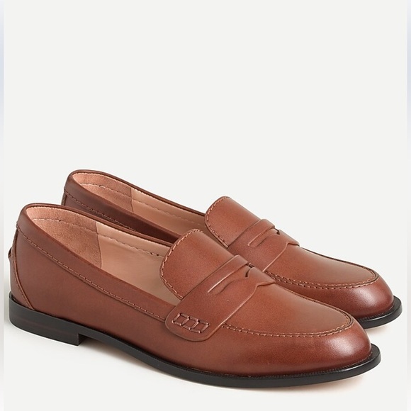 J. Crew Shoes - J. Crew Academy Leather Ryan Penny Loafers Tan Brown 10 Academia Preppy Classic